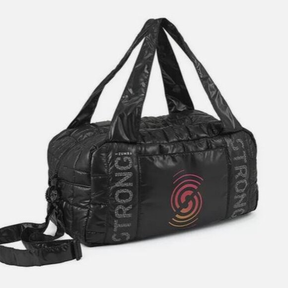 Strong by Zumba Fitness Black Quilted Duffel Bag - NWT - Picture 1 of 9